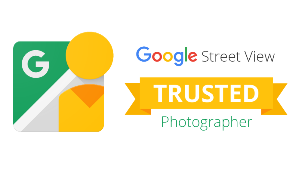 Official Google Street View Trusted Photographer badge awarded to Tony Pincham, featuring the Google logo and a yellow banner
